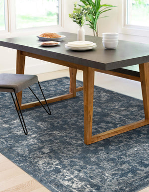 Blue 4' 1 x 6' 1 Portland Rectangle Area Rug 85% Polypropylene & 15% Polyester Vintage Distressed Traditional Carpet for Home Decor for Sale at Rug Engine