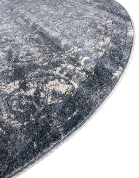 Blue 6' 1 x 6' 1 Portland Round Area Rug 85% Polypropylene & 15% Polyester Vintage Distressed Traditional Carpet for Home Decor for Sale at Rug Engine