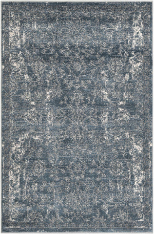 Blue 4' 1 x 6' 1 Portland Rectangle Area Rug 85% Polypropylene & 15% Polyester Vintage Distressed Traditional Carpet for Home Decor for Sale at Rug Engine