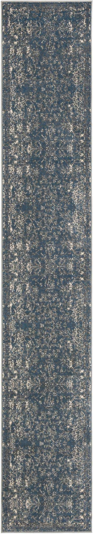 Blue 2' 2 x 12' Portland Runner Area Rug 85% Polypropylene & 15% Polyester Vintage Distressed Traditional Carpet for Home Decor for Sale at Rug Engine