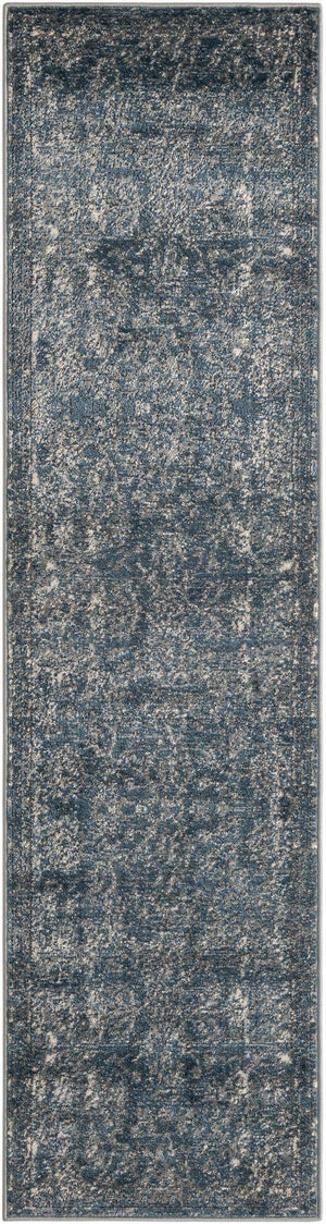 Blue 2' x 8' Portland Runner Area Rug 85% Polypropylene & 15% Polyester Vintage Distressed Traditional Carpet for Home Decor for Sale at Rug Engine