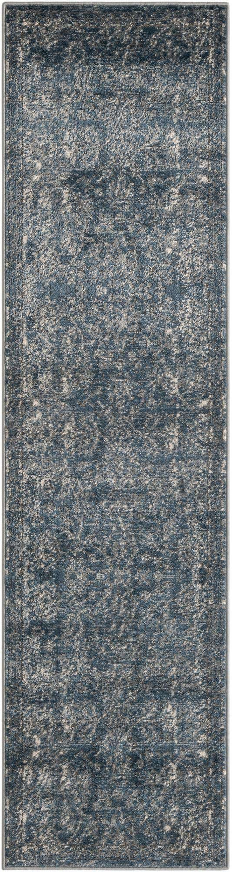 Blue 2' x 8' Portland Runner Area Rug 85% Polypropylene & 15% Polyester Vintage Distressed Traditional Carpet for Home Decor for Sale at Rug Engine