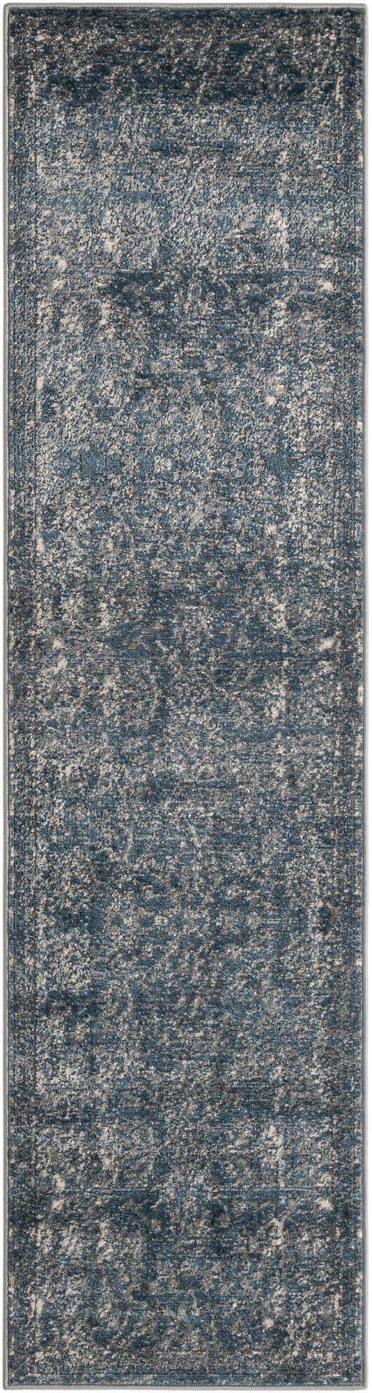 Blue 2' x 8' Portland Runner Area Rug 85% Polypropylene & 15% Polyester Vintage Distressed Traditional Carpet for Home Decor for Sale at Rug Engine