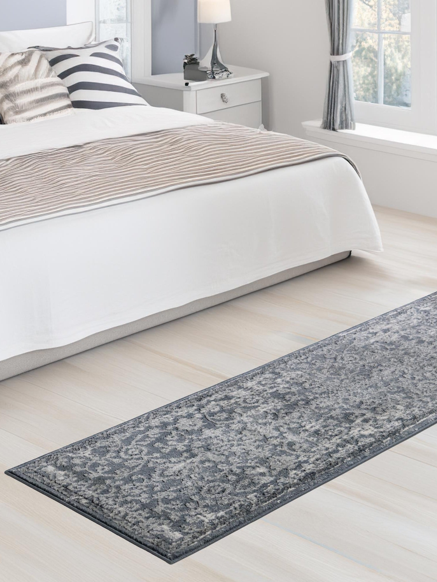 Blue 2' x 5' 3 Portland Runner Area Rug 85% Polypropylene & 15% Polyester Vintage Distressed Traditional Carpet for Home Decor for Sale at Rug Engine