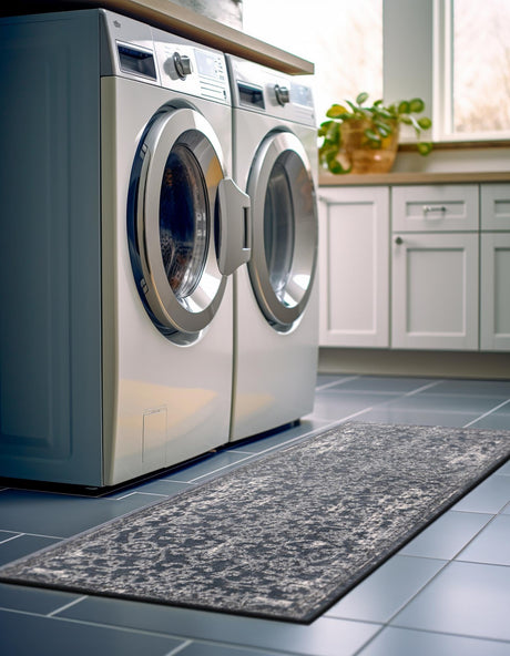 Blue 2' 2 x 12' Portland Runner Area Rug 85% Polypropylene & 15% Polyester Vintage Distressed Traditional Carpet for Home Decor for Sale at Rug Engine