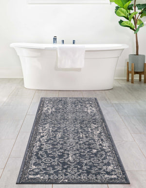 Blue 2' 7 x 10' Portland Runner Area Rug 85% Polypropylene & 15% Polyester Vintage Distressed Traditional Carpet for Home Decor for Sale at Rug Engine
