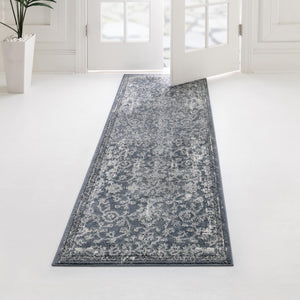 Blue 2' x 7' 1 Portland Runner Area Rug 85% Polypropylene & 15% Polyester Vintage Distressed Traditional Carpet for Home Decor for Sale at Rug Engine