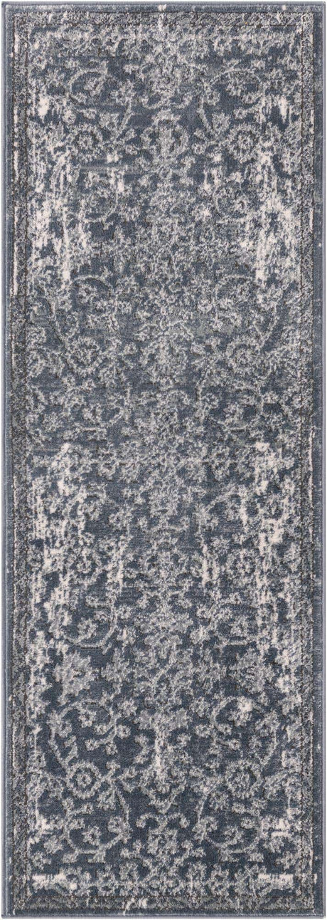 Blue 2' x 6' 1 Portland Runner Area Rug 85% Polypropylene & 15% Polyester Vintage Distressed Traditional Carpet for Home Decor for Sale at Rug Engine