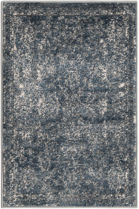 Blue 2' 2 x 3' 1 Portland Rectangle Area Rug 85% Polypropylene & 15% Polyester Vintage Distressed Traditional Carpet for Home Decor for Sale at Rug Engine