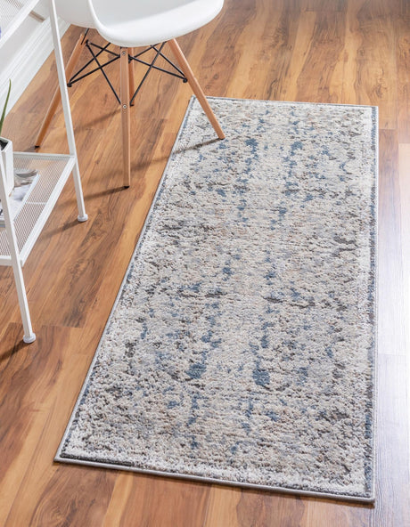 Navy Blue 2' 7 x 12' Portland Runner Area Rug 85% Polypropylene & 15% Polyester Vintage Distressed Traditional Carpet for Home Decor for Sale at Rug Engine
