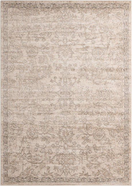 Ivory 7' 10 x 11' Portland Rectangle Area Rug 85% Polypropylene & 15% Polyester Vintage Distressed Traditional Carpet for Home Decor for Sale at Rug Engine