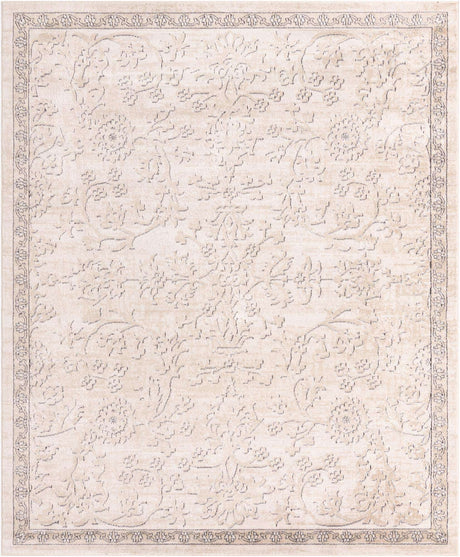 Ivory 7' 10 x 10' Portland Rectangle Area Rug 85% Polypropylene & 15% Polyester Vintage Distressed Traditional Carpet for Home Decor for Sale at Rug Engine