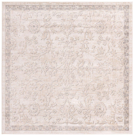 Ivory 7' 10 x 7' 10 Portland Square Area Rug 85% Polypropylene & 15% Polyester Vintage Distressed Traditional Carpet for Home Decor for Sale at Rug Engine