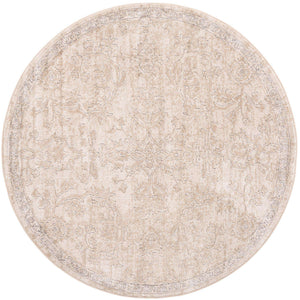 Ivory 7' 1 x 7' 1 Portland Round Area Rug 85% Polypropylene & 15% Polyester Vintage Distressed Traditional Carpet for Home Decor for Sale at Rug Engine