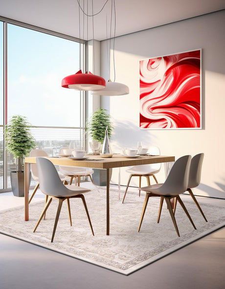 Ivory 7' 10 x 7' 10 Portland Square Area Rug 85% Polypropylene & 15% Polyester Vintage Distressed Traditional Carpet for Home Decor for Sale at Rug Engine