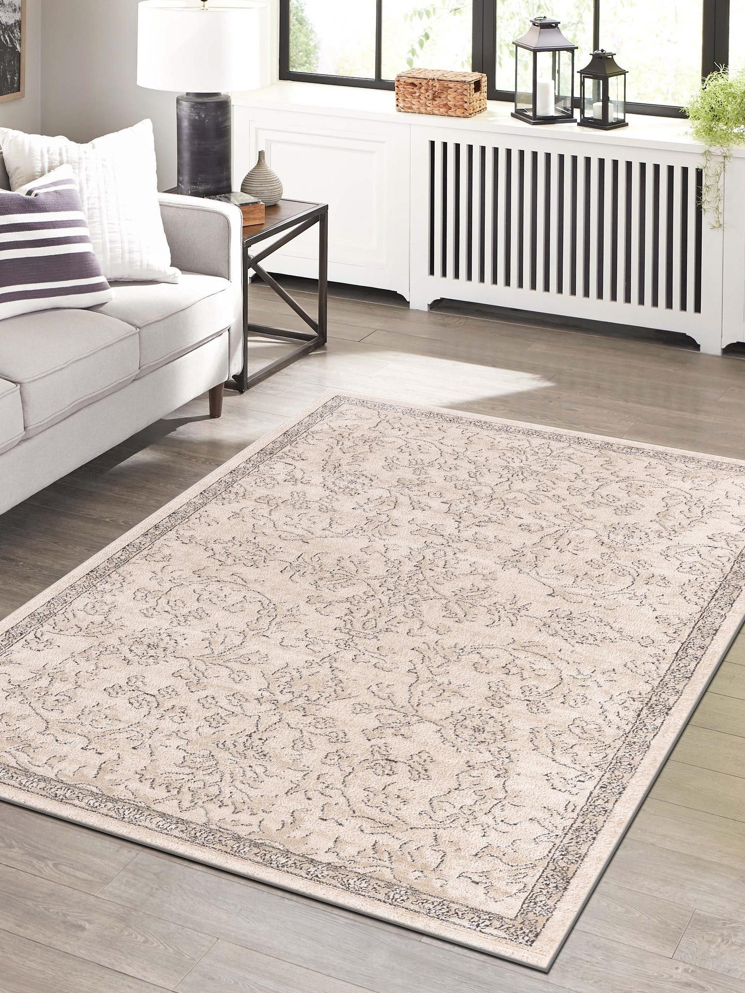 Ivory 10' x 13' 1 Portland Rectangle Area Rug 85% Polypropylene & 15% Polyester Vintage Distressed Traditional Carpet for Home Decor for Sale at Rug Engine