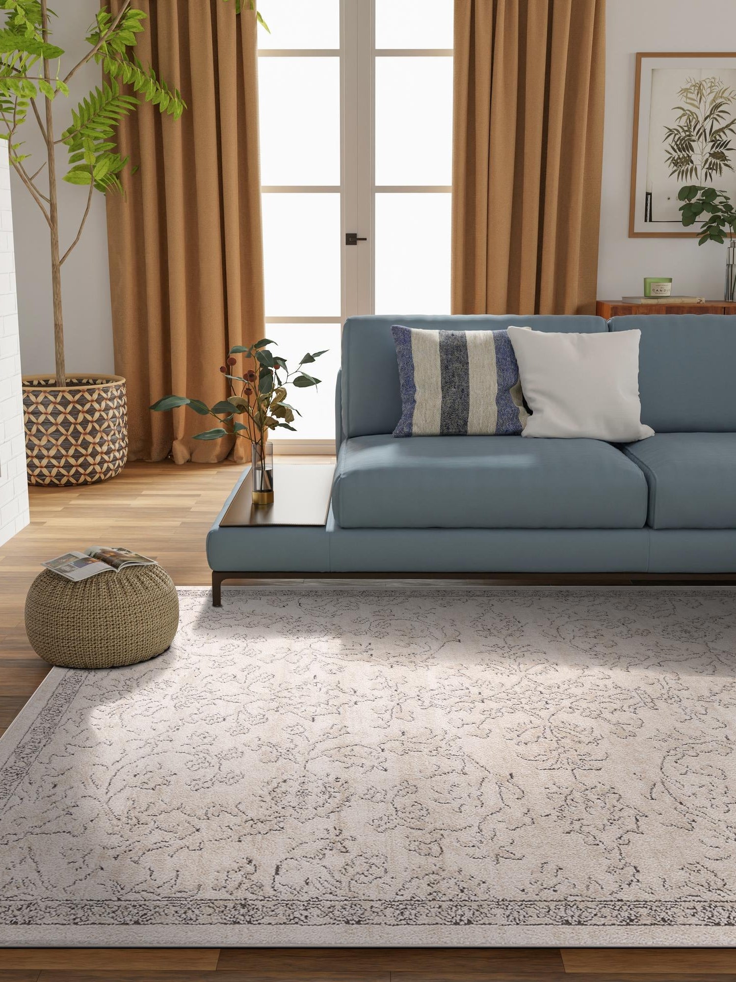 Ivory 2' 2 x 3' 1 Portland Rectangle Area Rug 85% Polypropylene & 15% Polyester Vintage Distressed Traditional Carpet for Home Decor for Sale at Rug Engine