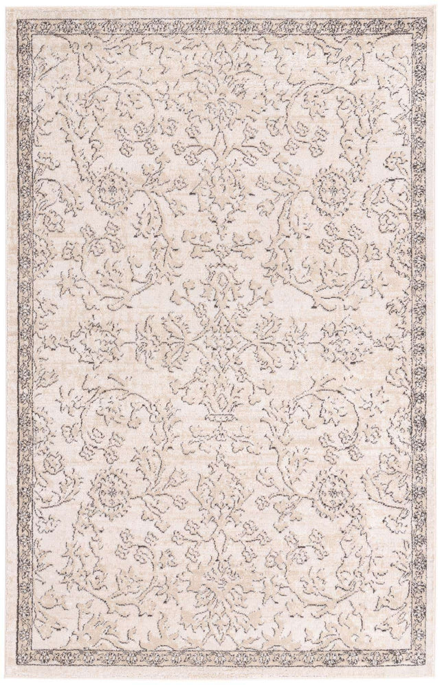 Ivory 5' 3 x 8' Portland Rectangle Area Rug 85% Polypropylene & 15% Polyester Vintage Distressed Traditional Carpet for Home Decor for Sale at Rug Engine