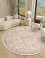Ivory 5' 3 x 5' 3 Portland Round Area Rug 85% Polypropylene & 15% Polyester Vintage Distressed Traditional Carpet for Home Decor for Sale at Rug Engine
