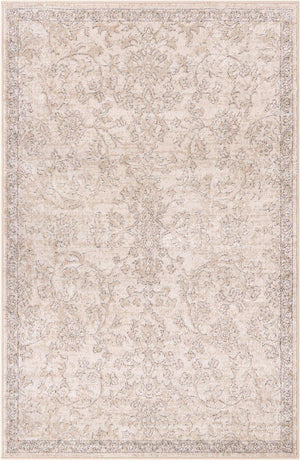 Ivory 4' 1 x 6' 1 Portland Rectangle Area Rug 85% Polypropylene & 15% Polyester Vintage Distressed Traditional Carpet for Home Decor for Sale at Rug Engine