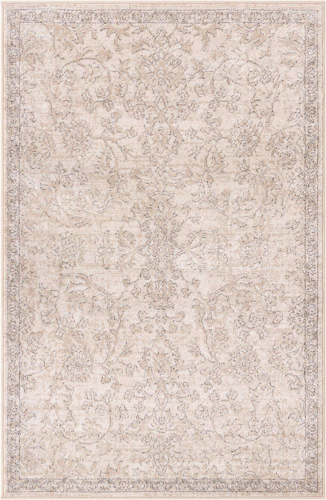 Ivory 4' 1 x 6' 1 Portland Rectangle Area Rug 85% Polypropylene & 15% Polyester Vintage Distressed Traditional Carpet for Home Decor for Sale at Rug Engine