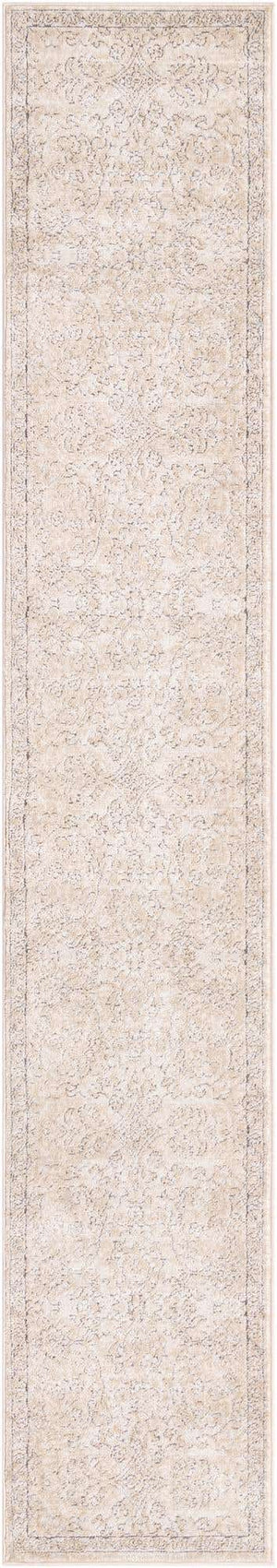 Ivory 2' 2 x 12' Portland Runner Area Rug 85% Polypropylene & 15% Polyester Vintage Distressed Traditional Carpet for Home Decor for Sale at Rug Engine