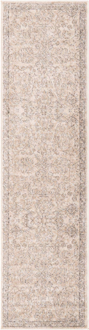 Ivory 2' x 8' Portland Runner Area Rug 85% Polypropylene & 15% Polyester Vintage Distressed Traditional Carpet for Home Decor for Sale at Rug Engine