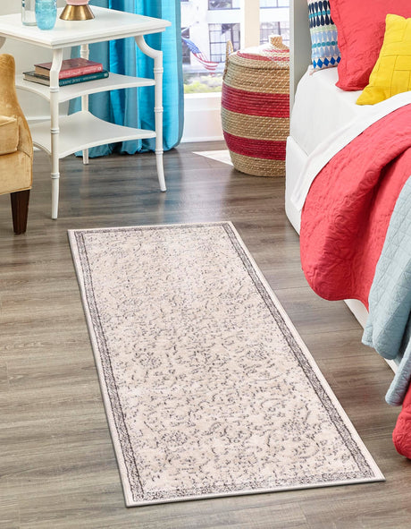Ivory 2' 2 x 12' Portland Runner Area Rug 85% Polypropylene & 15% Polyester Vintage Distressed Traditional Carpet for Home Decor for Sale at Rug Engine