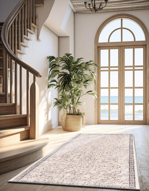 Ivory 2' x 6' 1 Portland Runner Area Rug 85% Polypropylene & 15% Polyester Vintage Distressed Traditional Carpet for Home Decor for Sale at Rug Engine