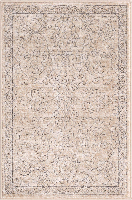 Ivory 2' 2 x 3' 1 Portland Rectangle Area Rug 85% Polypropylene & 15% Polyester Vintage Distressed Traditional Carpet for Home Decor for Sale at Rug Engine
