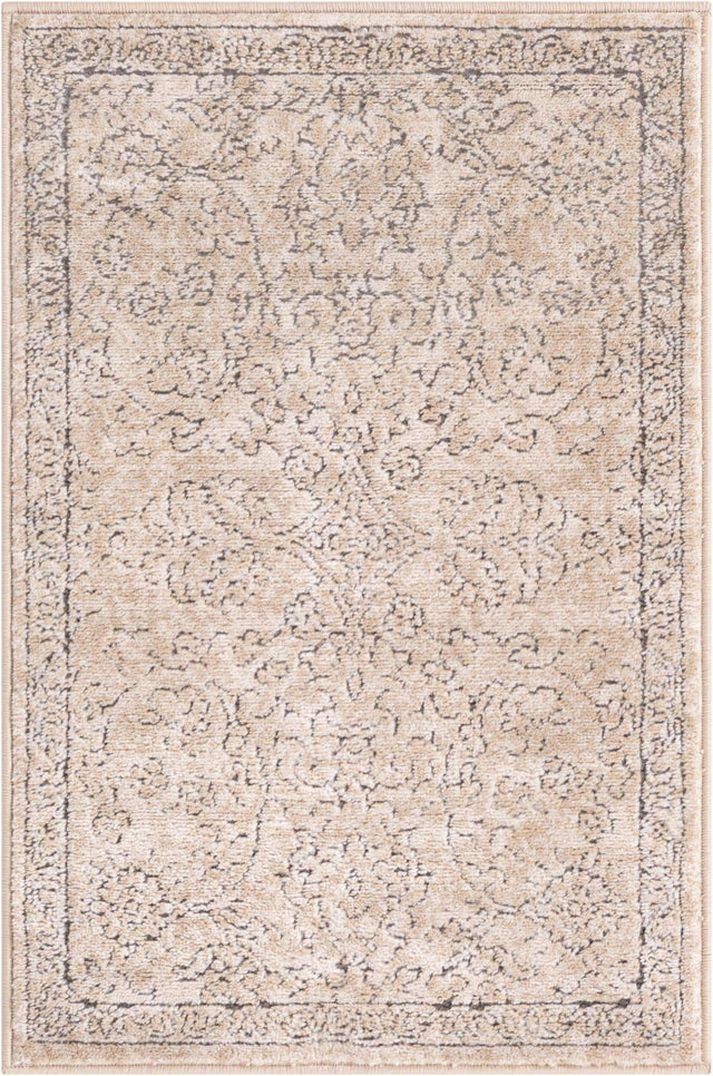 Ivory 2' 2 x 3' 1 Portland Rectangle Area Rug 85% Polypropylene & 15% Polyester Vintage Distressed Traditional Carpet for Home Decor for Sale at Rug Engine