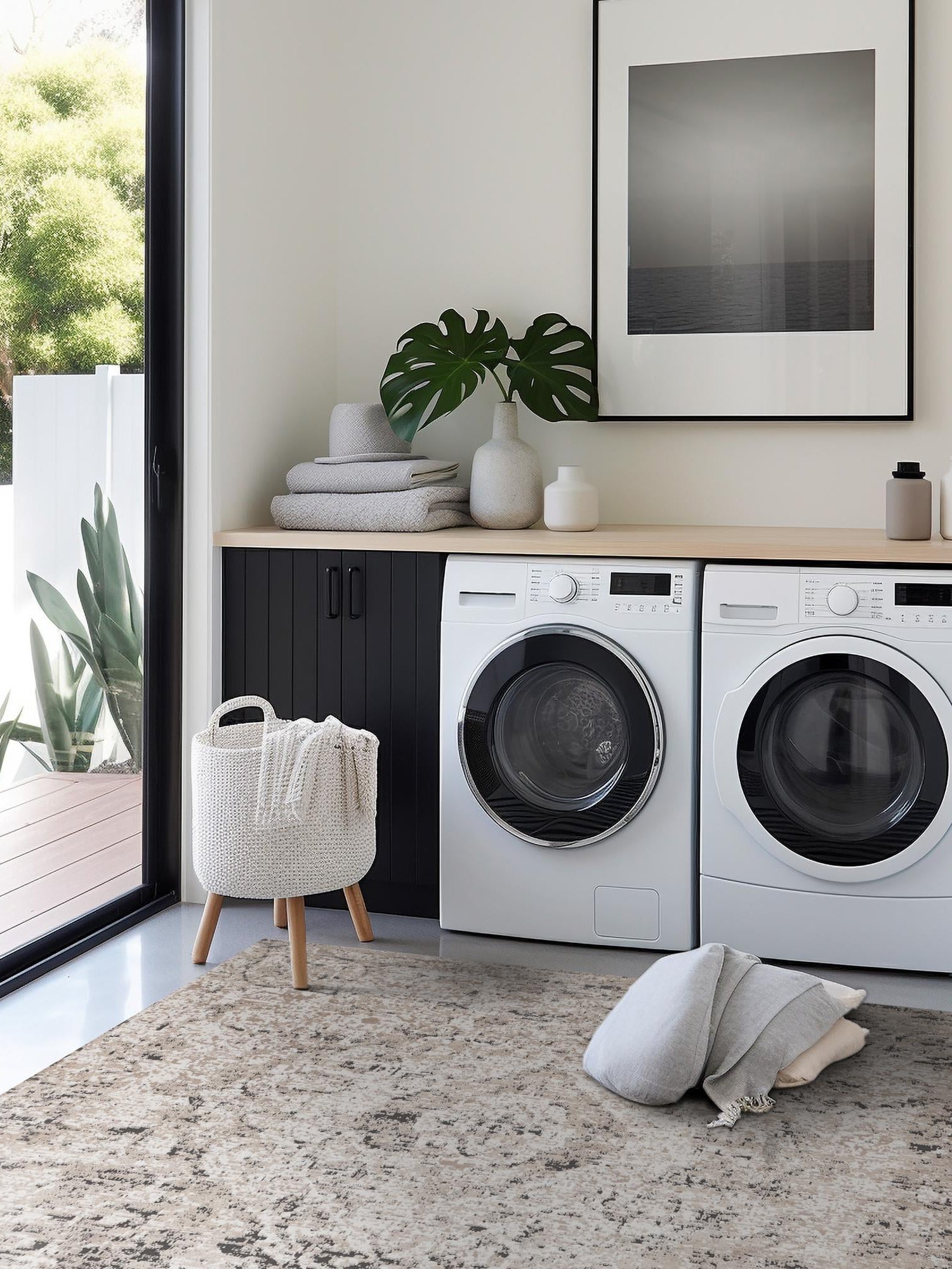 Beige 4' 1 x 4' 1 Portland Square Area Rug 85% Polypropylene & 15% Polyester Vintage Distressed Traditional Carpet for Home Decor for Sale at Rug Engine