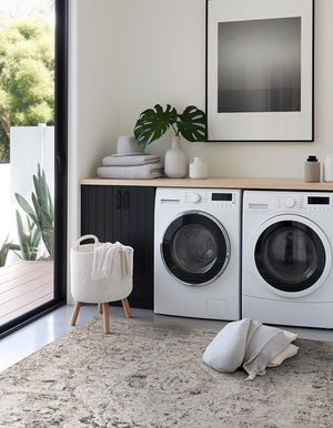 Beige 10' x 10' Portland Square Area Rug 85% Polypropylene & 15% Polyester Vintage Distressed Traditional Carpet for Home Decor for Sale at Rug Engine