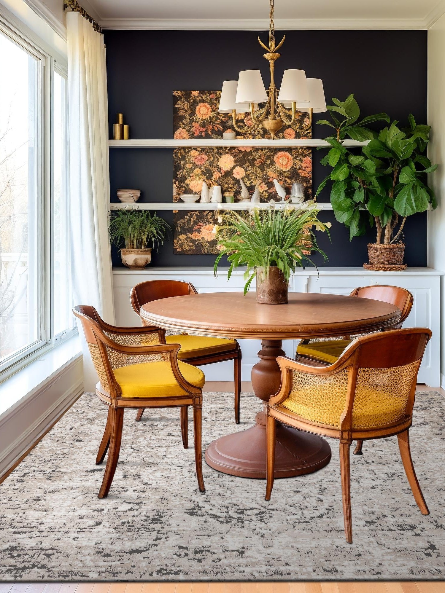 Beige 10' x 10' Portland Square Area Rug 85% Polypropylene & 15% Polyester Vintage Distressed Traditional Carpet for Home Decor for Sale at Rug Engine