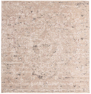Beige 7' 10 x 7' 10 Portland Square Area Rug 85% Polypropylene & 15% Polyester Vintage Distressed Traditional Carpet for Home Decor for Sale at Rug Engine
