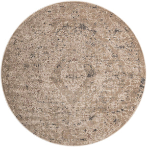 Beige 7' 1 x 7' 1 Portland Round Area Rug 85% Polypropylene & 15% Polyester Vintage Distressed Traditional Carpet for Home Decor for Sale at Rug Engine