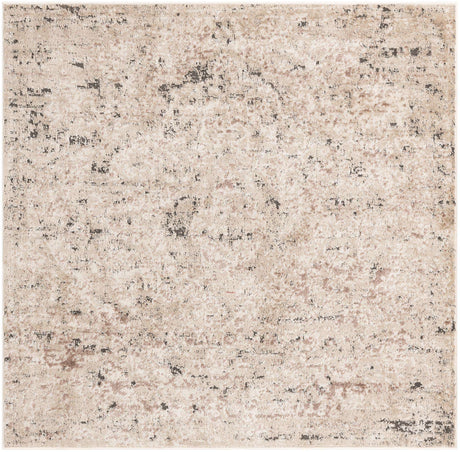 Beige 6' 1 x 6' 1 Portland Square Area Rug 85% Polypropylene & 15% Polyester Vintage Distressed Traditional Carpet for Home Decor for Sale at Rug Engine