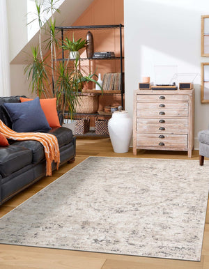 Beige 7' 1 x 10' Portland Rectangle Area Rug 85% Polypropylene & 15% Polyester Vintage Distressed Traditional Carpet for Home Decor for Sale at Rug Engine