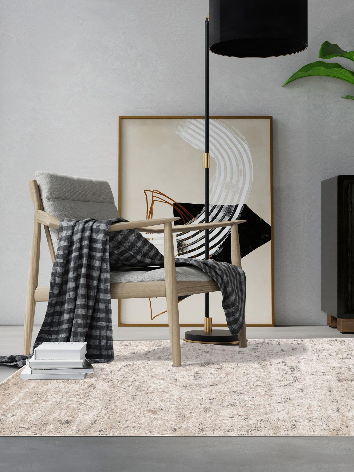 Beige 6' 1 x 9' Portland Rectangle Area Rug 85% Polypropylene & 15% Polyester Vintage Distressed Traditional Carpet for Home Decor for Sale at Rug Engine