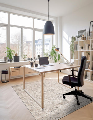 Beige 4' 1 x 6' 1 Portland Rectangle Area Rug 85% Polypropylene & 15% Polyester Vintage Distressed Traditional Carpet for Home Decor for Sale at Rug Engine