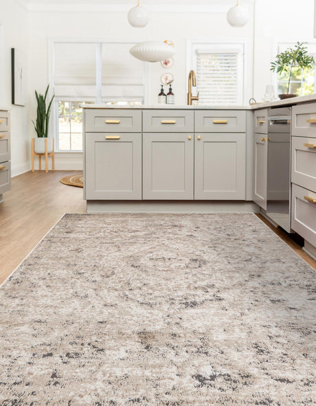 Beige 10' x 14' 1 Portland Rectangle Area Rug 85% Polypropylene & 15% Polyester Vintage Distressed Traditional Carpet for Home Decor for Sale at Rug Engine