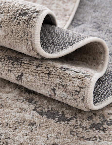 Beige 7' 10 x 10' Portland Rectangle Area Rug 85% Polypropylene & 15% Polyester Vintage Distressed Traditional Carpet for Home Decor for Sale at Rug Engine