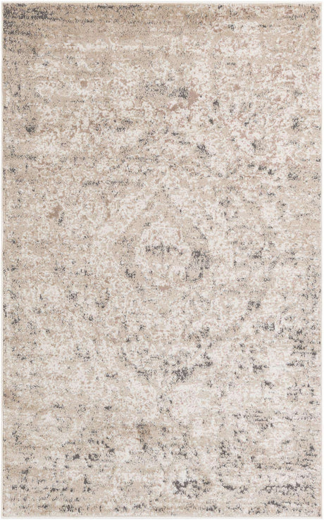 Beige 5' 3 x 8' Portland Rectangle Area Rug 85% Polypropylene & 15% Polyester Vintage Distressed Traditional Carpet for Home Decor for Sale at Rug Engine