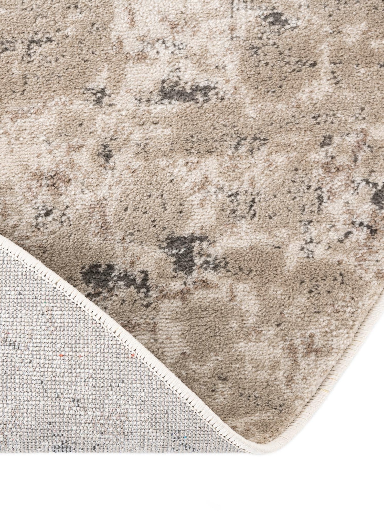 Beige 7' 10 x 7' 10 Portland Round Area Rug 85% Polypropylene & 15% Polyester Vintage Distressed Traditional Carpet for Home Decor for Sale at Rug Engine