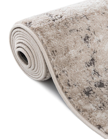 Beige 6' 1 x 6' 1 Portland Round Area Rug 85% Polypropylene & 15% Polyester Vintage Distressed Traditional Carpet for Home Decor for Sale at Rug Engine