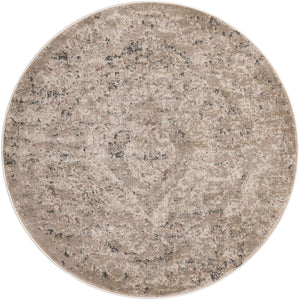 Beige 5' 3 x 5' 3 Portland Round Area Rug 85% Polypropylene & 15% Polyester Vintage Distressed Traditional Carpet for Home Decor for Sale at Rug Engine