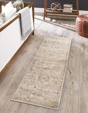 Beige 2' 7 x 13' 1 Portland Runner Area Rug 85% Polypropylene & 15% Polyester Vintage Distressed Traditional Carpet for Home Decor for Sale at Rug Engine