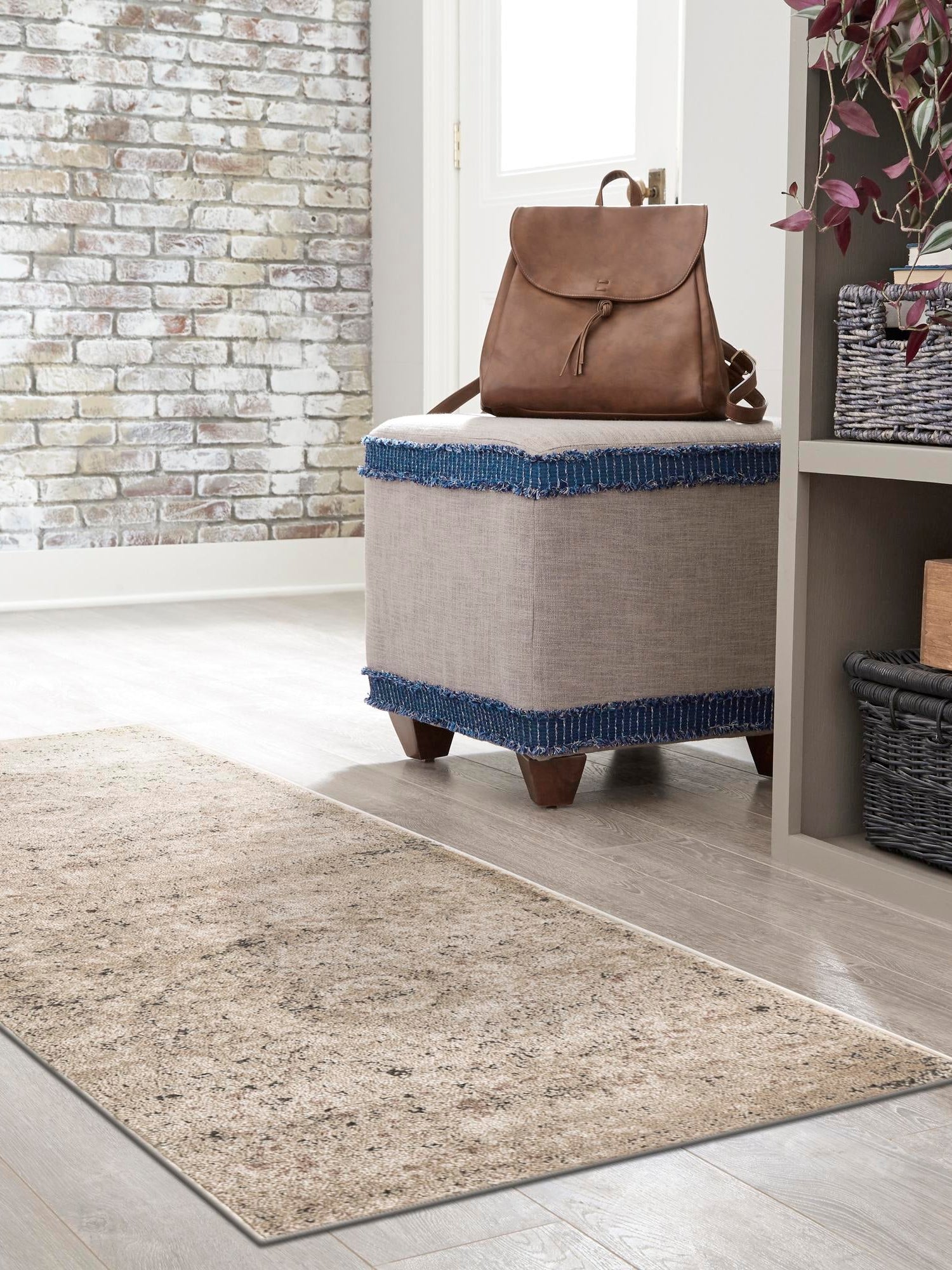 Beige 2' 7 x 13' 1 Portland Runner Area Rug 85% Polypropylene & 15% Polyester Vintage Distressed Traditional Carpet for Home Decor for Sale at Rug Engine