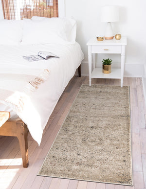 Beige 2' x 5' 3 Portland Runner Area Rug 85% Polypropylene & 15% Polyester Vintage Distressed Traditional Carpet for Home Decor for Sale at Rug Engine