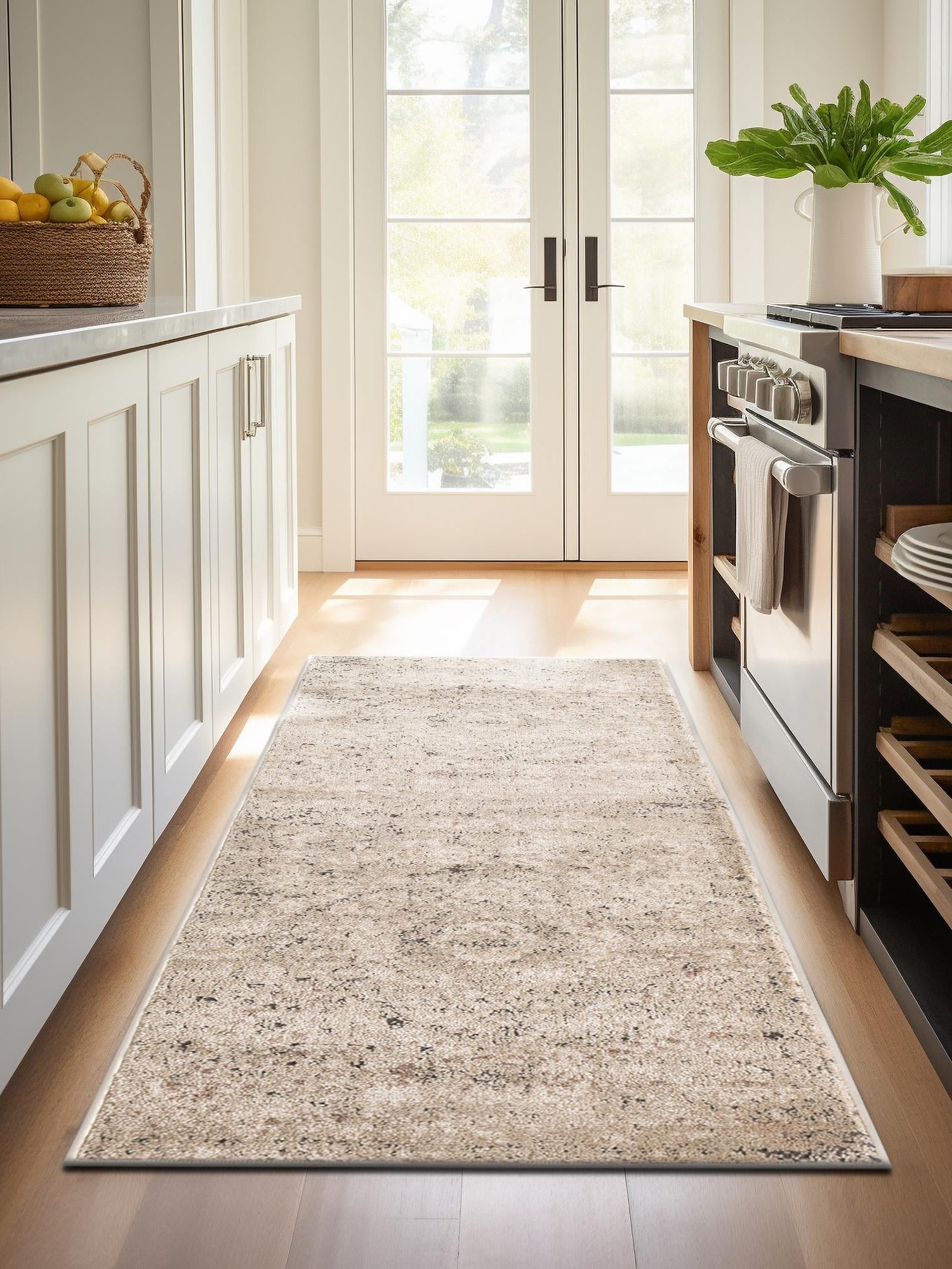 Beige 2' 7 x 13' 1 Portland Runner Area Rug 85% Polypropylene & 15% Polyester Vintage Distressed Traditional Carpet for Home Decor for Sale at Rug Engine